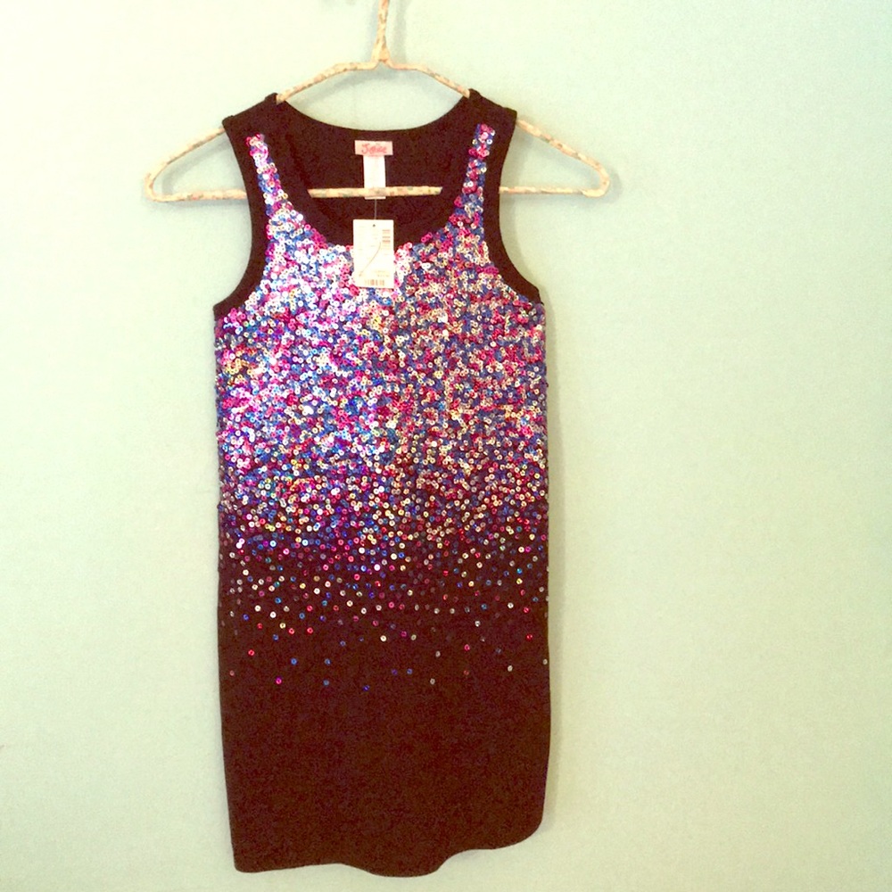 Sparkly Girls sz 10 Justice sequined sheath dress.